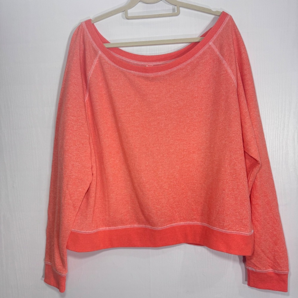 Pima Tee‎ XXL Coral Oversized Wide Neck Sweatshirt Comfy Casual Pullover